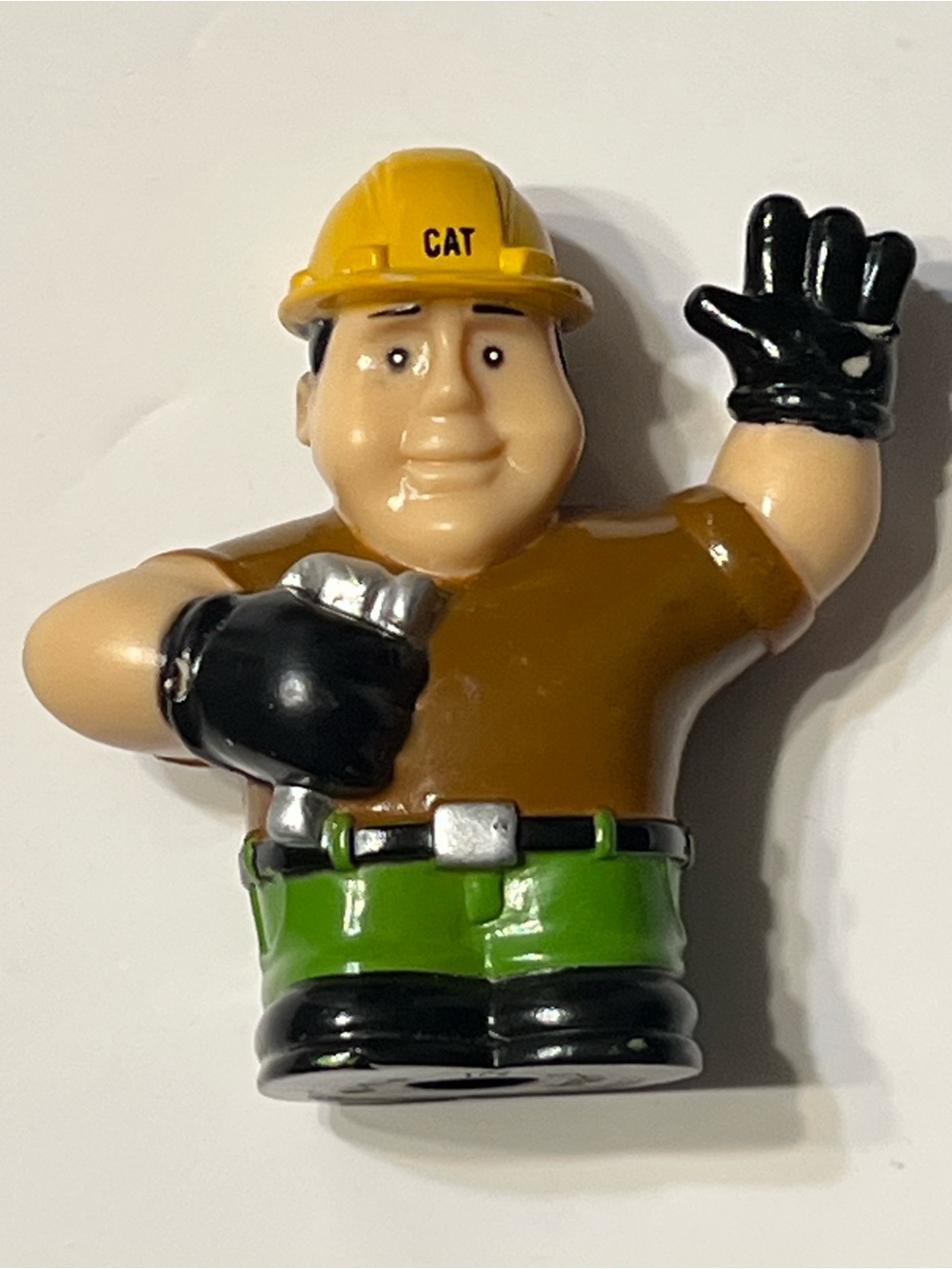 Construction Worker Figure Toy in Yellow, Brown & Green